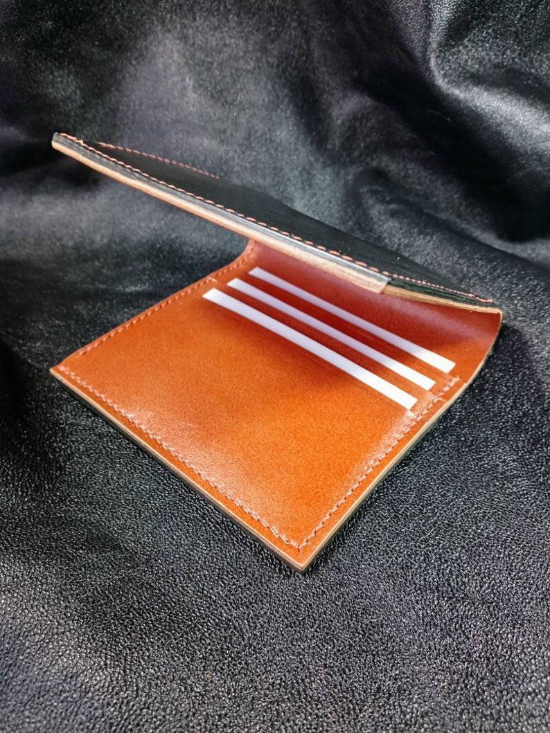 Vertical Leather Bifold Wallet / Bifold Wallet Men / Leather Etsy