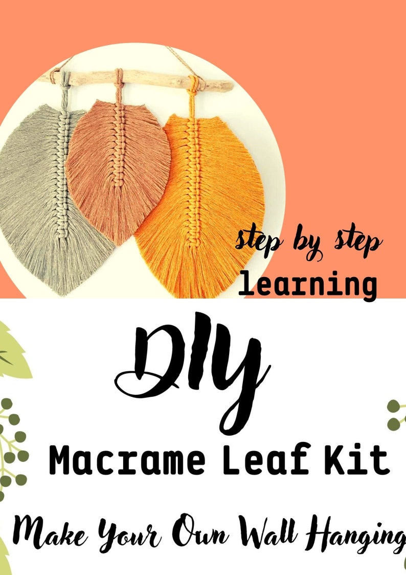 Macrame Feather Pdf Video Tutorial, Step by Step Making Leaf Pattern ...