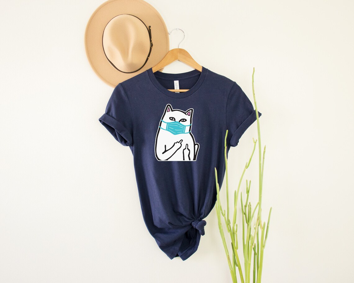 Cat Middle Finger Shirt Funny Cat Shirt Gifts for Pet Lover Etsy