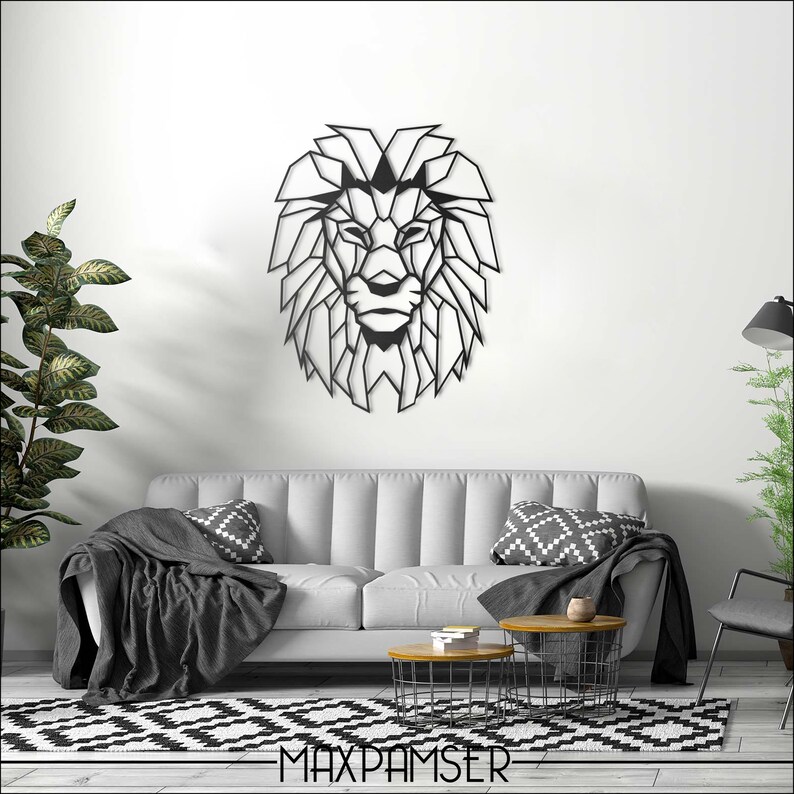 African Lion Head Metal Wall Art Metal Wall Decoration For Etsy