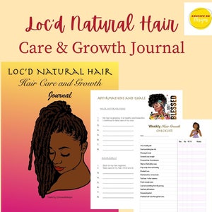 Digital Loc'd Natural Hair Journal 12 MTH Growth Journal For Locs Loc Hair Journal DreadLocks Journal Gifts for Dreads Gifts for locs image 2