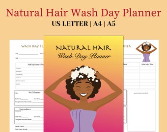 Natural Hair Wash Day Planner | Hair Wash Day Planning Sheet | Wash Day Routine | Wash Day Regimen Journal | Wash Day Printable Planner Page