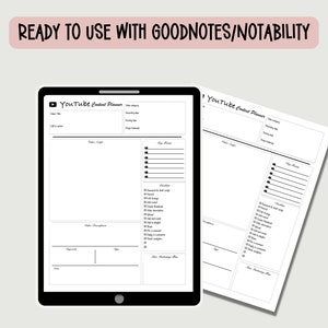 Youtube Content Planner Youtube Script Template Social Media Planner Video Script Planner image 4