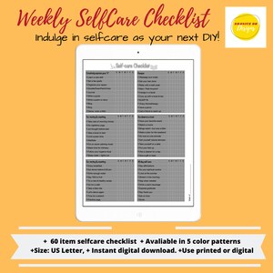 Weekly Self Care Checklist Daily Self Care Routine image 7