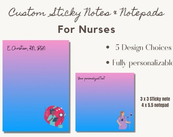 3x3 sticky note, Nursing Notes , Cute Sticky Notes & Notepad Stationery set for Nurses, Nurse accessories for work, nursing student gifts