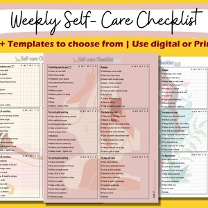 Weekly Self Care Checklist Daily Self Care Routine Minimalist SelfCare To-do list Self-care planner Selfcare Spa Gifts for her NEW image 1