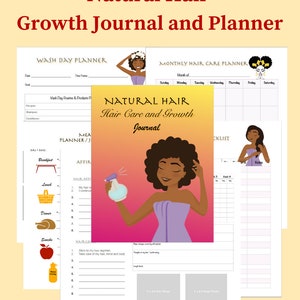 Natural Hair Journal & Planner Hair Growth Journal Natural Hair Routine Planner Wash Day Planner Hair Regimen Gifts for Natural Hair image 5
