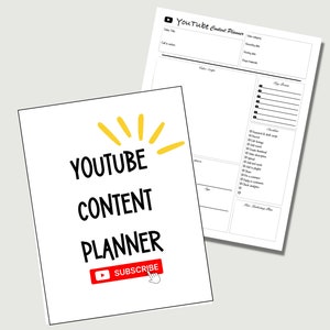 Youtube Content Planner Youtube Script Template Social Media Planner Video Script Planner image 1