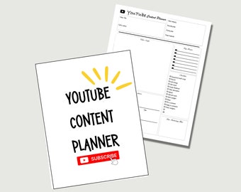 Youtube Content Planner | Youtube Script Template | Social Media Planner | Video Script Planner