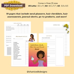 Natural Hair Journal & Planner Hair Growth Journal Natural Hair Routine Planner Wash Day Planner Hair Regimen Gifts for Natural Hair image 3