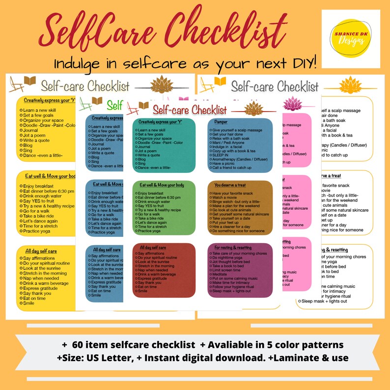 Selfcare Checklist Daily Self Care Routine Self Care To-do list Self-care planner Self care checklist for teachers self love list image 3