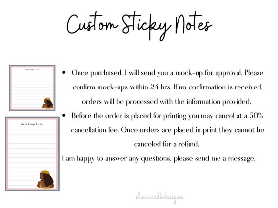 Custom To Do List Sticky Note Custom To Do List Notepad Etsy