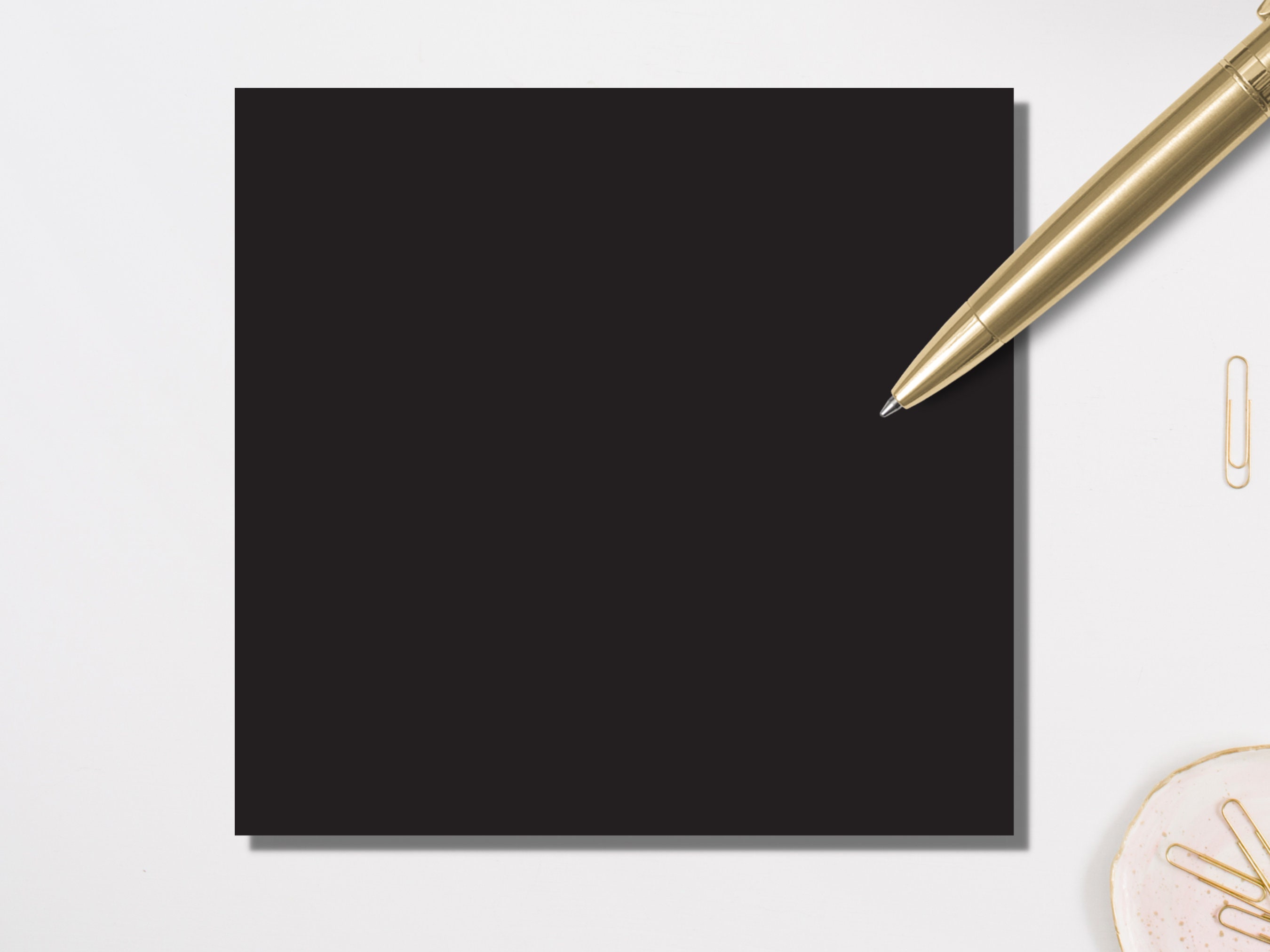 Black Sticky Notes Metallic Pens Cute Sticky Notes Black Etsy