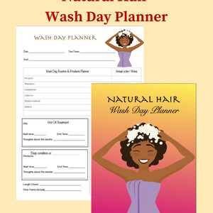 Natural Hair Wash Day Planner Hair Wash Day Planning Sheet Wash Day Routine Wash Day Regimen Journal Wash Day Printable Planner Page image 3