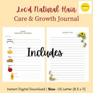 Digital Loc'd Natural Hair Journal 12 MTH Growth Journal For Locs Loc Hair Journal DreadLocks Journal Gifts for Dreads Gifts for locs image 4