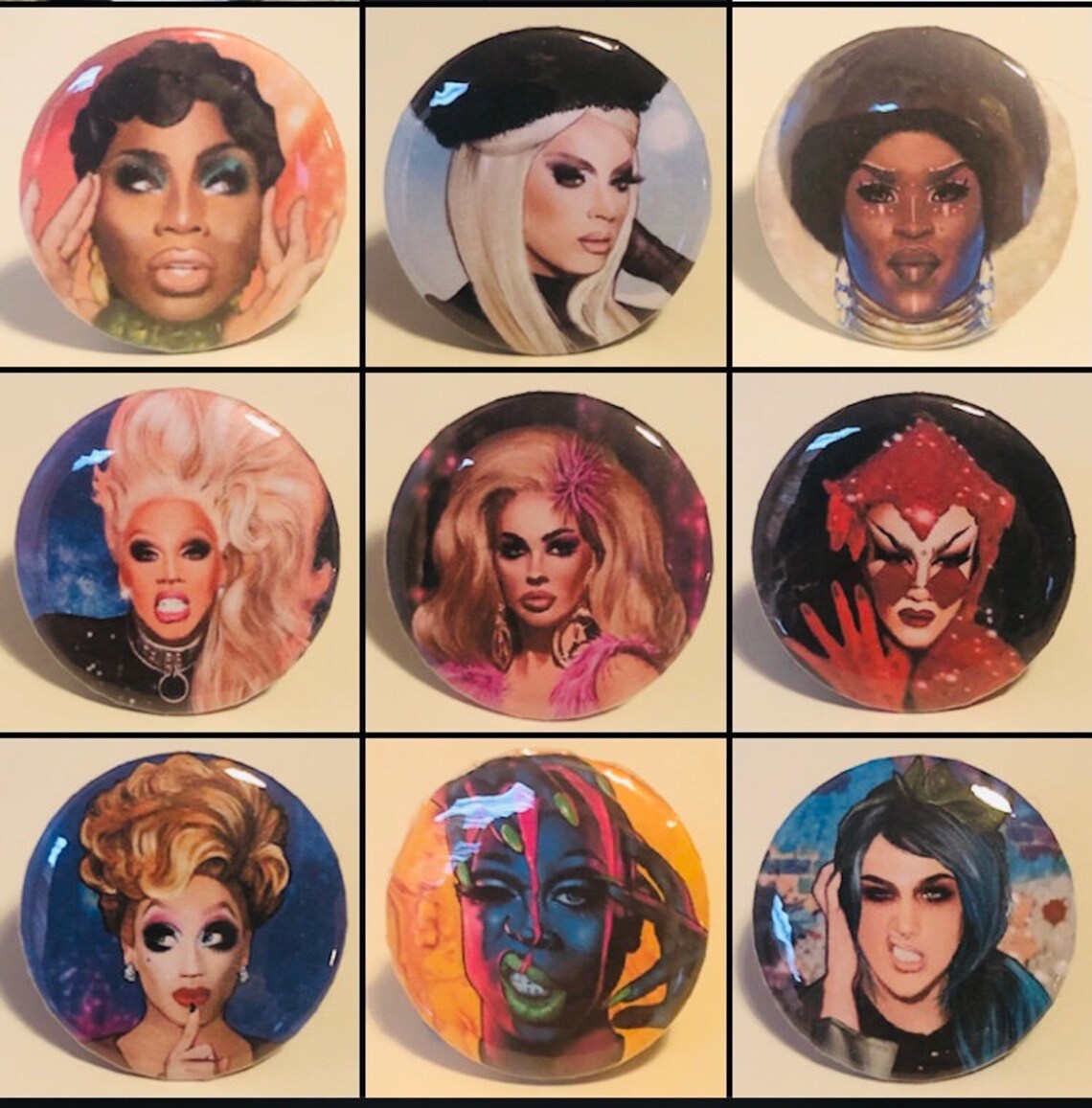 RuPauls Drag Race pin badges Winners All Star Etsy