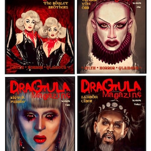 Set of 5 Postcards - Now With Dahli -The Boulet Brothers Dragula - Vander Von Odd - Biqtch Puddin’ - Landon Cider