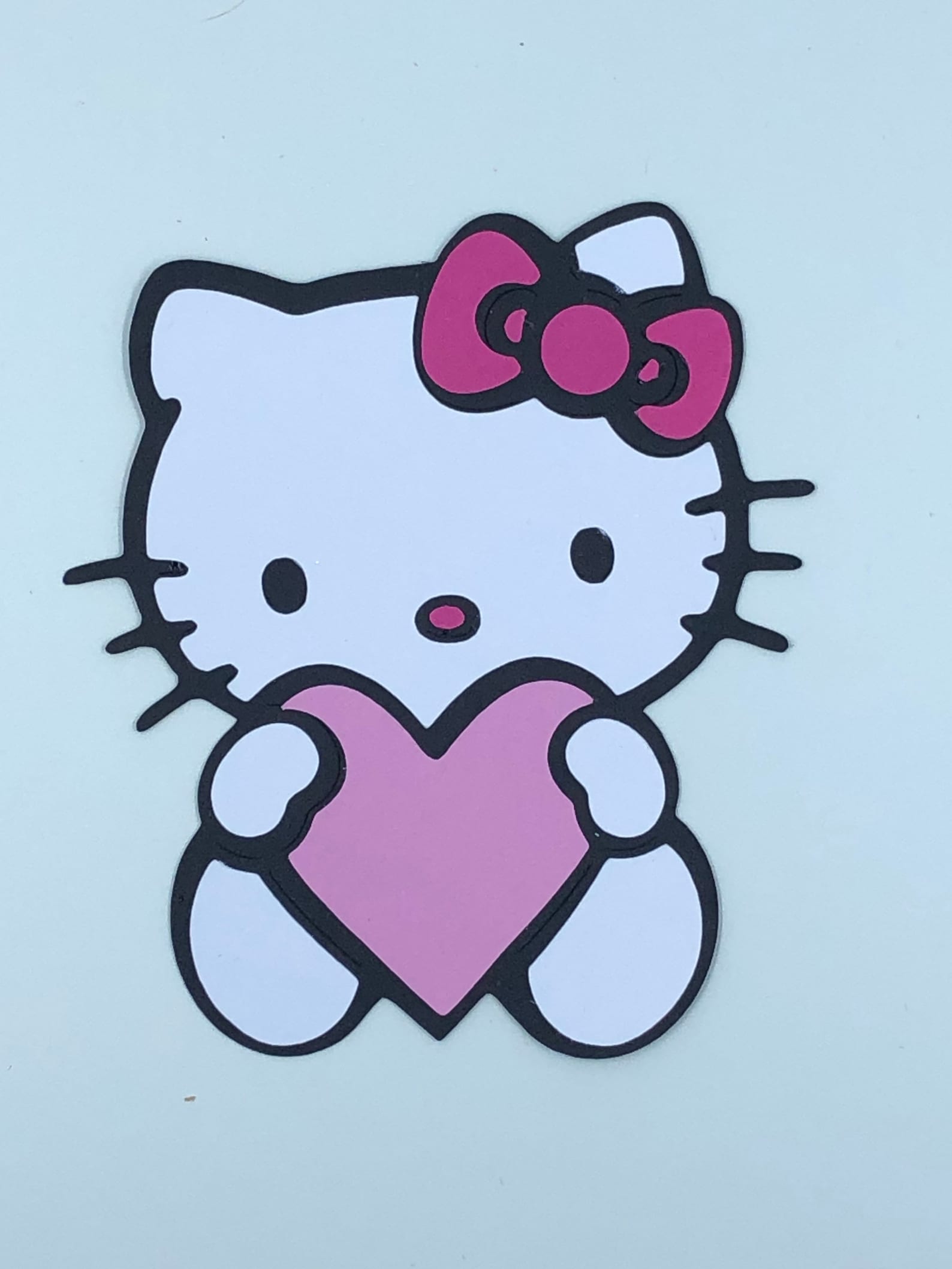 Hello Kitty with heart die cut 4 tall | Etsy