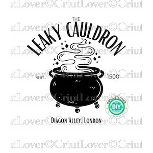 Untropfender Kessel DIY Merch SVG-Datei - Magisches Zaubererdesign für Bastelprojekte - Einzigartige Geschenkidee, Fantasy Reader DIY Kindle Aufkleber