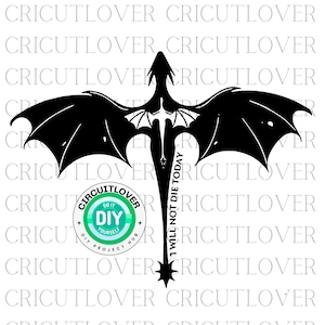 Onyx Storm, Fourth Wing Iron Flame SVG File - Intricate Dragon Design for DIY Craft Projects - DIY kindle sticker design