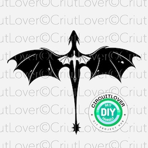 Onyx Storm, Fourth Wing Iron Flame SVG File - Intricate Dragon Design for DIY Craft Projects - DIY kindle sticker design