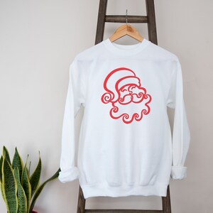 Santa Head Crewneck Sweatshirt -- Holiday Sweatshirt -- Christmas Sweatshirt