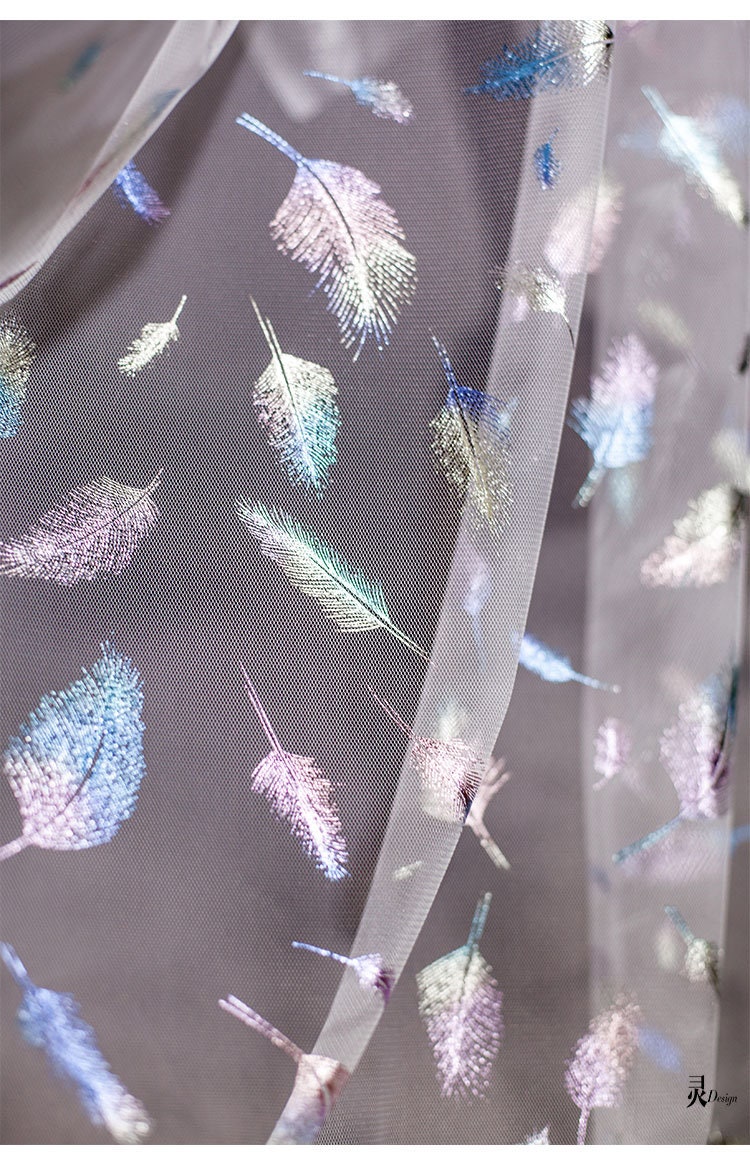 White Mesh Color Feather FabricTulle Mesh Fabric Fantacy Etsy