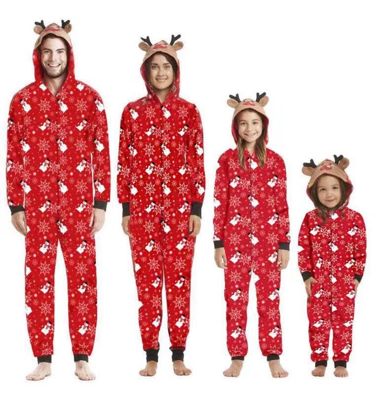 Fashion hooded Christmas print Jumpsuit Christmas home wear Etsy