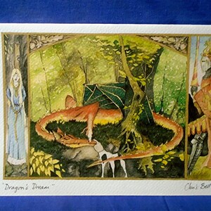 Dragon's Dream ~-~ Tarjeta de felicitación ~-~ Se puede utilizar para cualquier ocasión, en blanco por dentro. Dragones, Alternativa, Mística.