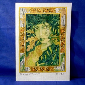 The Lady Of The Wood  ~-~  Greeting Card ~-~ Can be used for any occasion, Blank inside.   Alternative, Mystical.