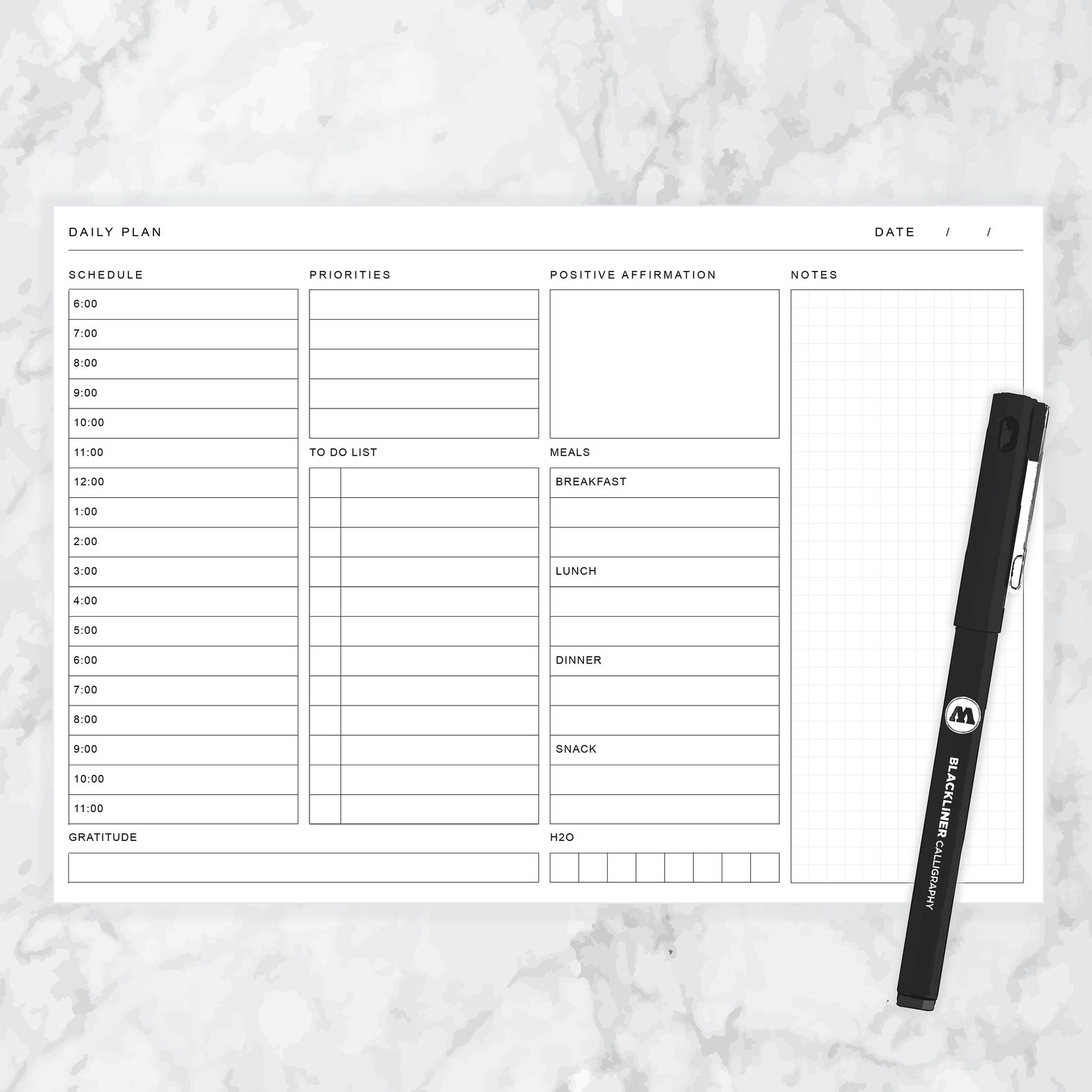 B5 Daily Printable Planner Pad Day Planner Work Planner Hourly Etsy