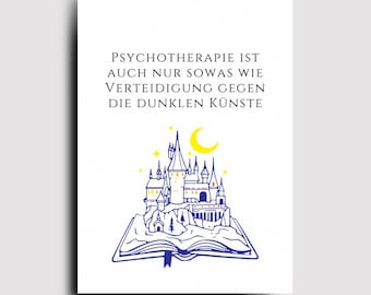 Card "Psychotherapy is just like defense against the dark arts" | Therapy | Motivation | Saying