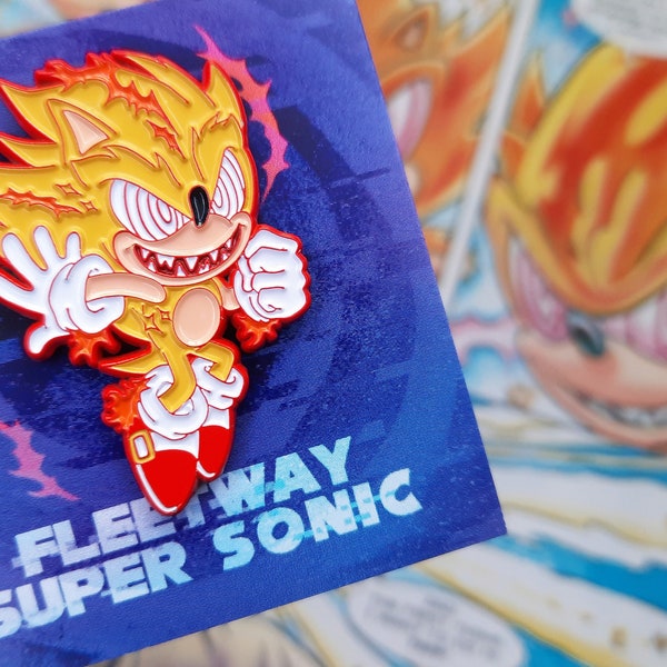 Fleetway Super Sonic Enamel Pin, Sonic the Comic, 90s Nostalgia, 90s Comics, Sonic Gifts, Sonic Pin