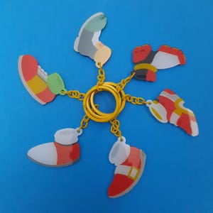 Sonic Shoe Acrylic Keychain Charms, Sonic Adventure 2, Soap Shoes, Silver, Shadow, Tails