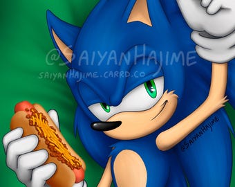 Sonic and Chilidog Body Pillow, Furry Dakimakura Pillowcase, SFW, Safe for Work Sonic Daki