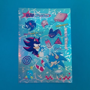 Foglio di adesivi Y2K Dreams Sonic, adesivi estetici Dreamcast, Sonic Adventure 2, Chao Garden, Sonic e Shadow, 2000s Nostalgia Core