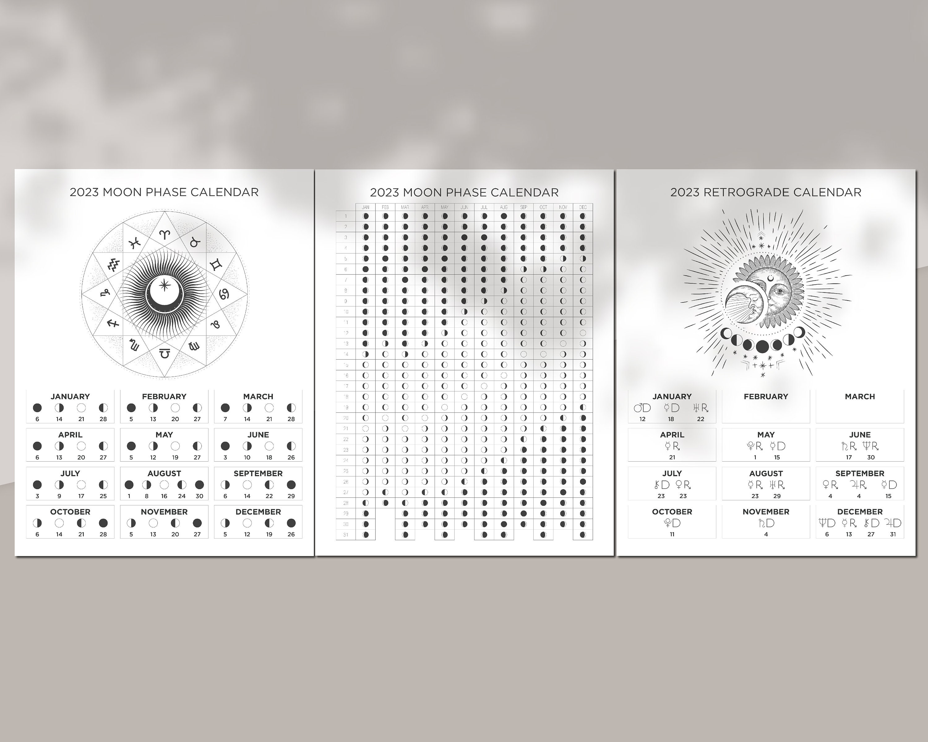 2025 Moon Retrograde Calendar Etsy