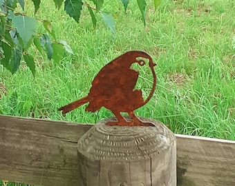 Rusty Metal Robin Bird Fence Topper / Post Topper Garden Ornament - from a metal animal collection
