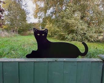 Metal Cat Fence Topper Garden Ornament - part of a collection of Metal Animals