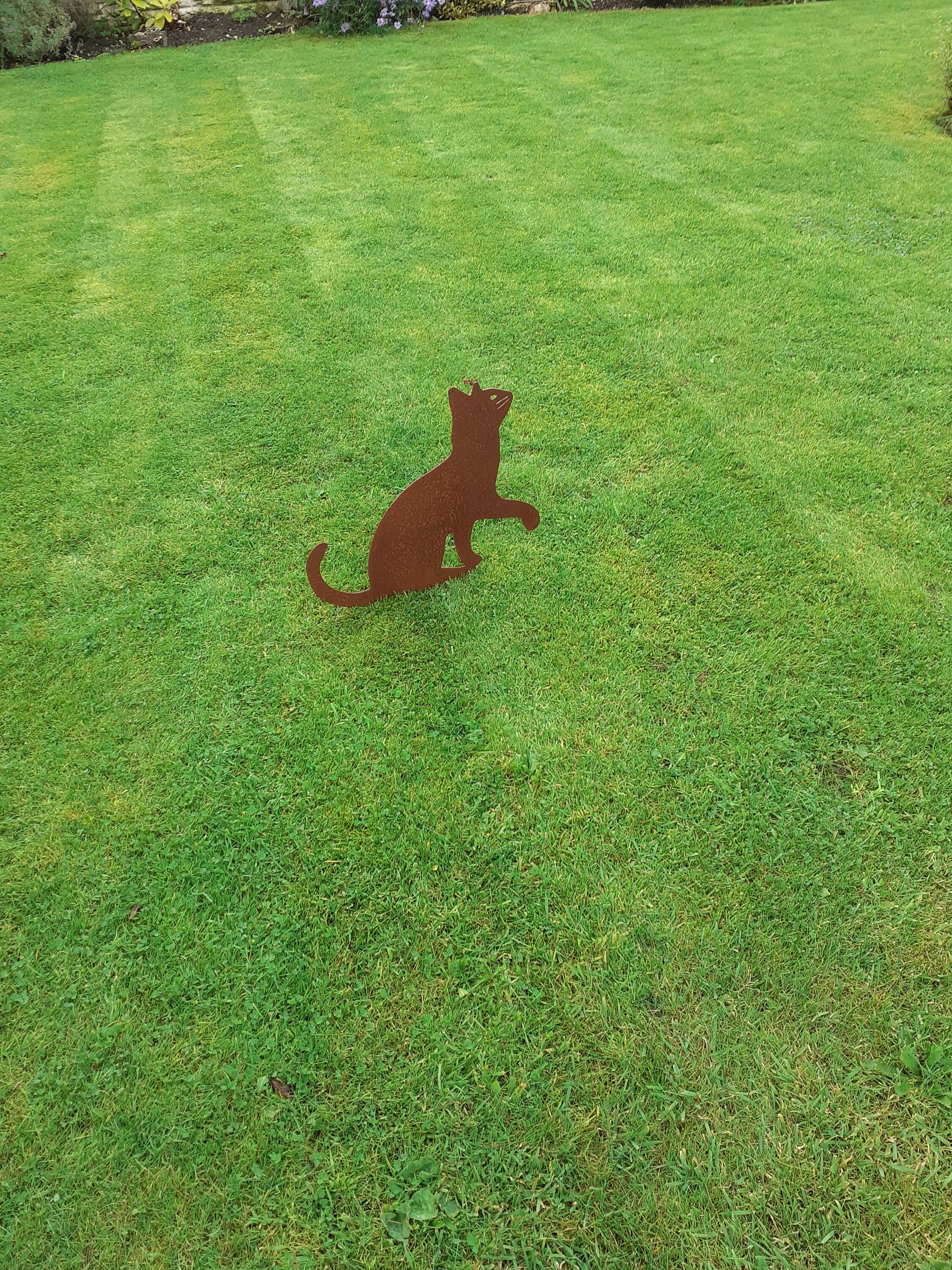 Rusty Metal Cat Garden Ornament Silhouette Sculpture From a Etsy