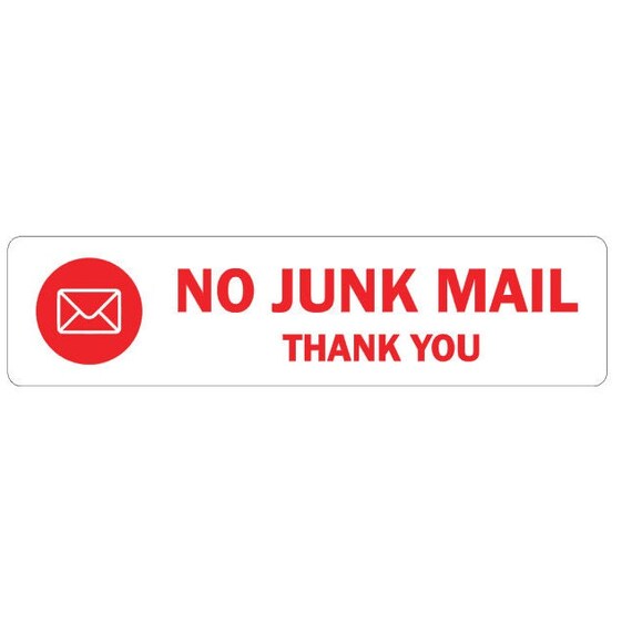 No Junk Mail Sticker Pack / Various Sizes Weather Proof / Etsy