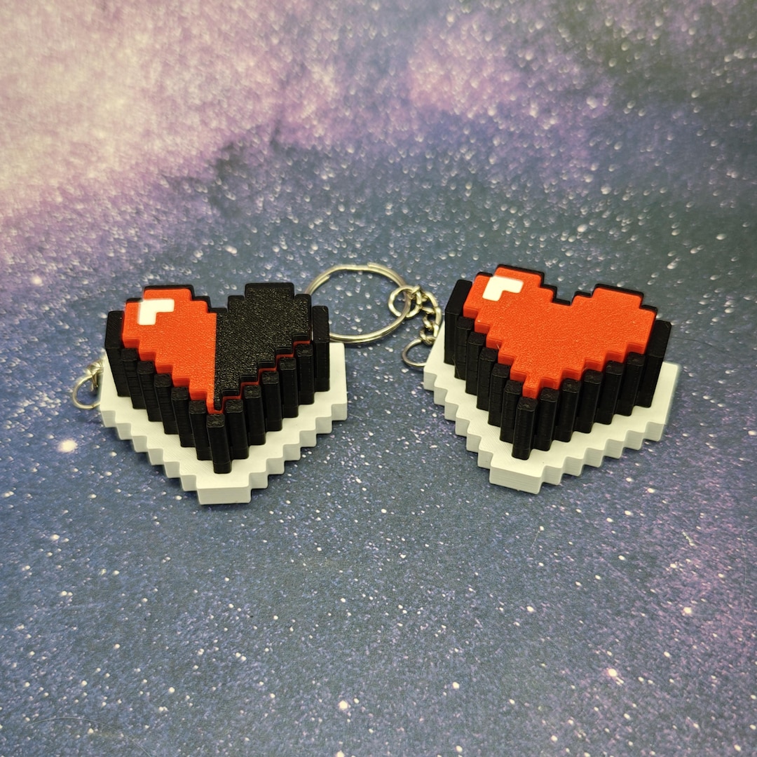 8-bit Heart Clicker Keychain – Full or Half Life Mode - Etsy