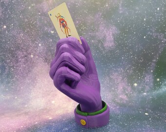 Mysterious Villain's Hand Joker Card Holder - Add An Element of Intrigue to Your Display!