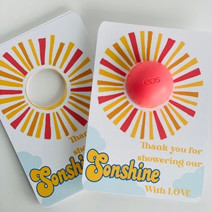 EOS lip balm Baby shower favor cards