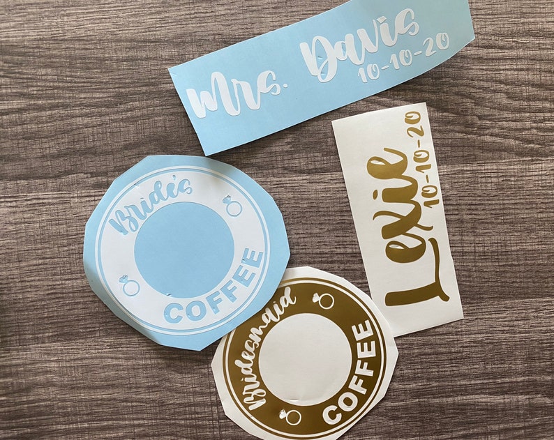 Bride /& bridal party **DECAL ONLY*** for Starbucks cups