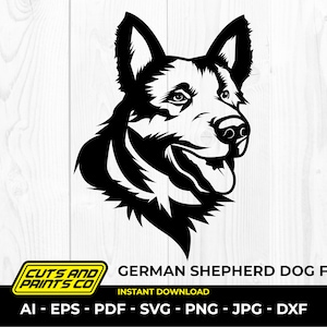 Pastor alemán svg, perro svg, logotipo de perro, amantes de las mascotas, perro genial, Cricut y silueta, png transparente, sublimación