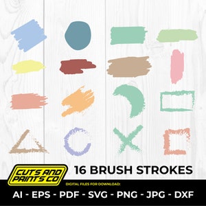 Paint brush stroke svg bundle, hand drawn | brush stroke svg png | keychain svg | splatter svg | transparent png | background svg clipart