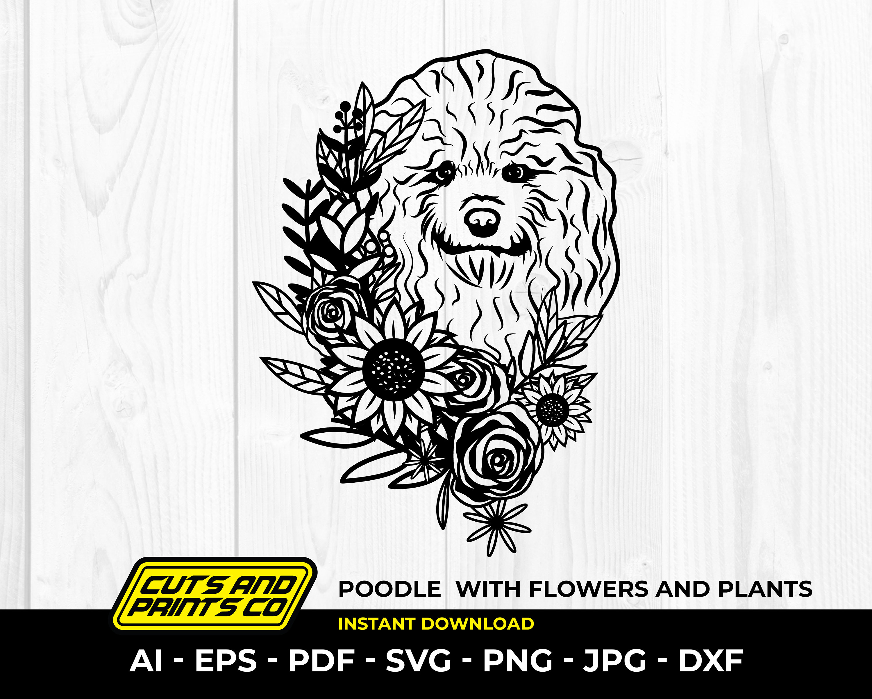PNG Golden Retriever Silhouette Filled with Flowers Sublimation Design ...