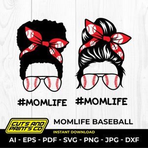 Afro Mom Life svg || Momlife svg || Baseball svg || Messy Bun Mom svg || Mom Life Cut Files || MomLife svg | Mom Life png || Cricut | Cameo4