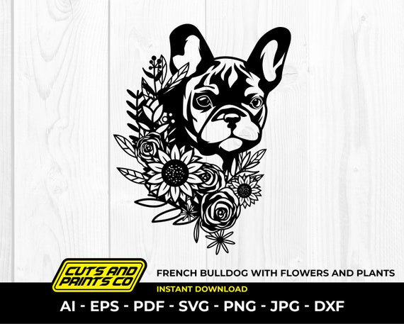 French Bulldog Roses Floral Frenchie Dog Design T-Shirt French Bulldog Roses Floral Frenchie Dog Design T-Shirt